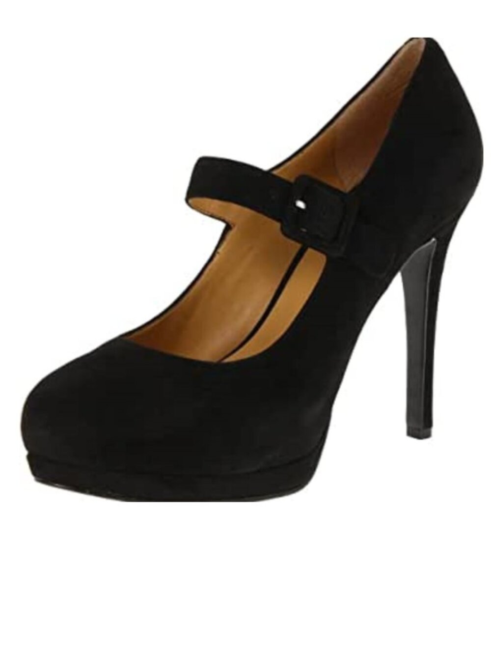 Nine West Black Suede Leather Hadaclue Platform Pump Heels Size 5